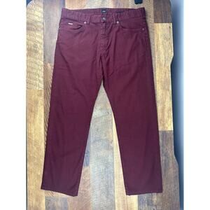 Hugo Boss‎ Mens Size 33x26 Burgundy Chino Pants